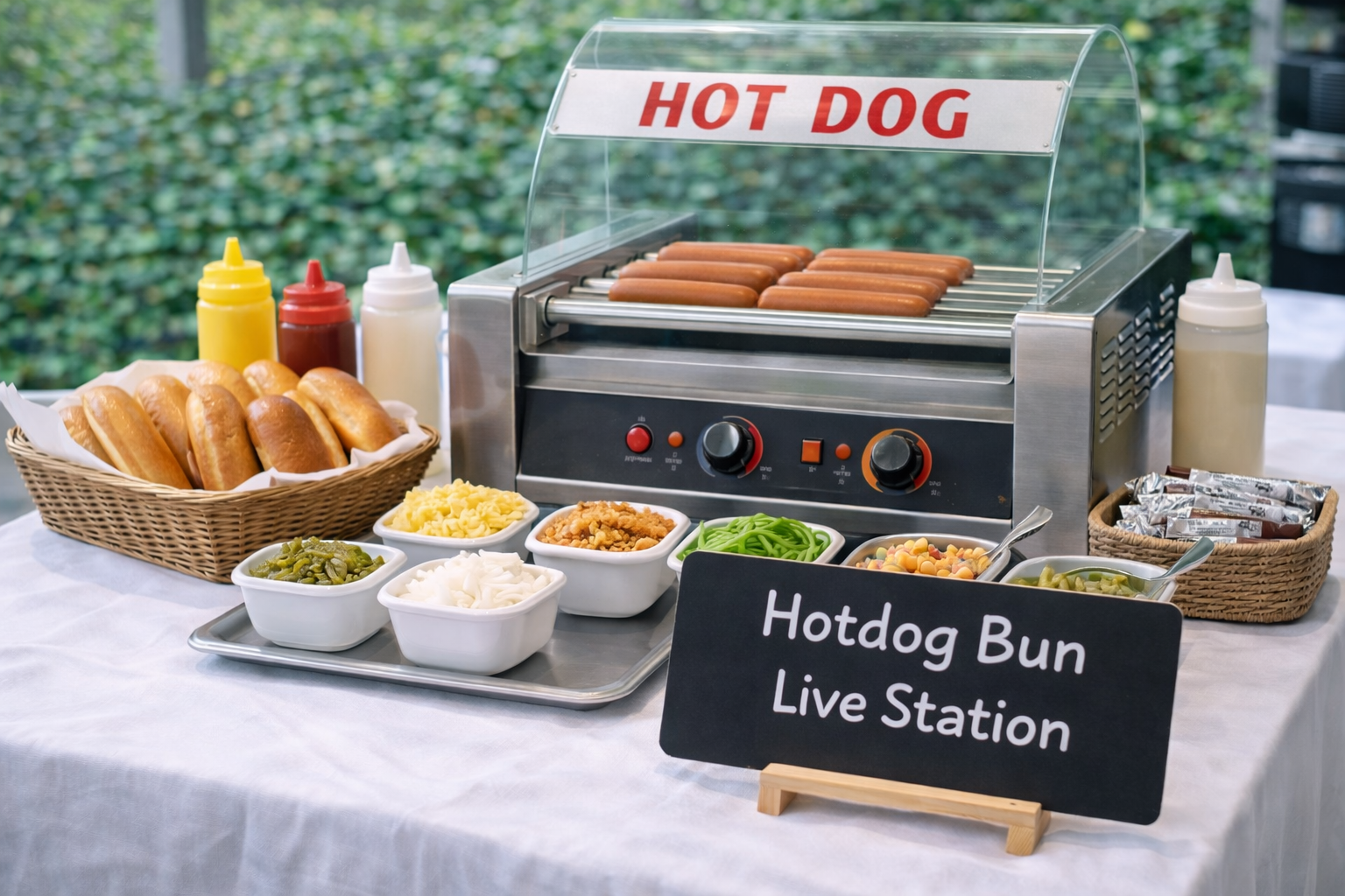 Hotdog bun station